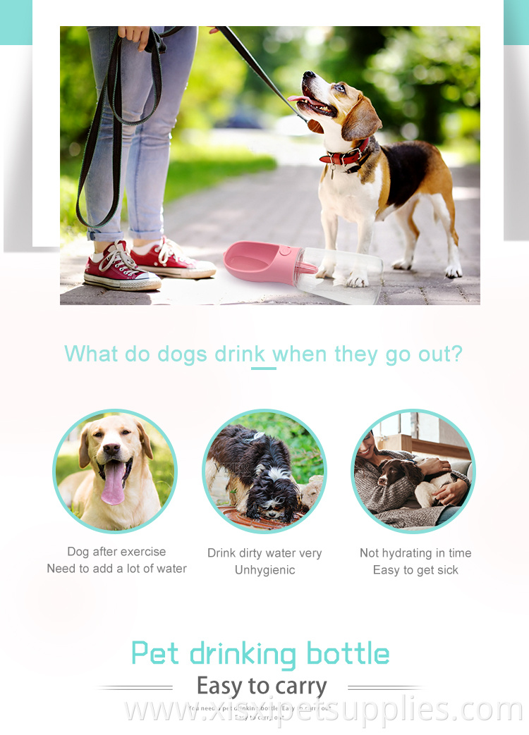 Factory Wholesale Travel Outdoor Portable Plastic Pet Dog Drinking Water Bottle